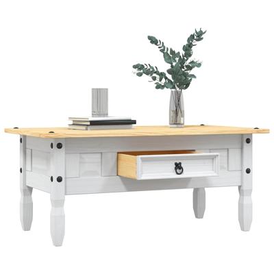 Salontafel 100x55x44 cm Mexicaans grenenhout Corona-stijl wit