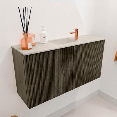 Toiletmeubel Mondiaz Joya Dlux | 80 cm | Meubelkleur Shadow | Faye wastafel Ostra Wasbak Midden | 1 kraangat