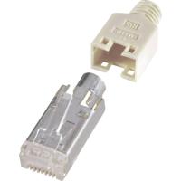 Renkforce H9540.1-10 RJ45-connector, afgeschermd CAT5e Stekker, recht Aantal polen: 8P8C Beige 10 stuk(s)