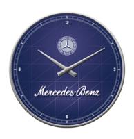 Wandklok Mercedes-Benz Blauw en Zilver Wandklok Mercedes-Benz Blauw en Zilver