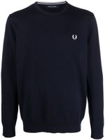 Fred Perry pull en laine mélangée à logo brodé - Bleu