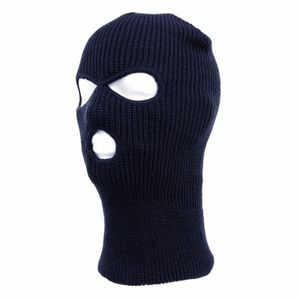 Bivakmuts / balaclava blauw driegaats volwassenen