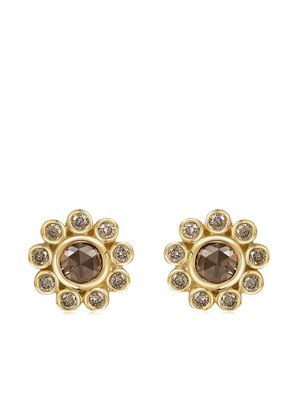 FLORA BHATTACHARY puces d'oreilles Aditi en or 14ct ornées de diamants