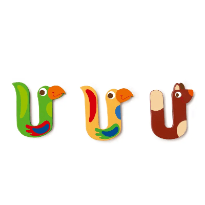 Scratch houten letter U-bruin