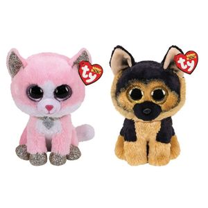 Ty - Knuffel - Beanie Buddy - Fiona Pink Cat & Spirit German Shepherd