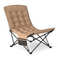 Opvouwbare Campingstoel met Verstelbare Rugleuning en een Draagvermogen van 225 kg Klapstoel Kaki