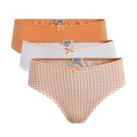 Damesslip Bio Katoen en Elastan Set van 3 - Vichy Apricot