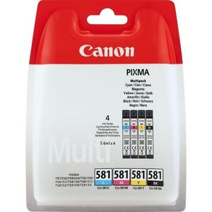 Canon CLI-581 Multipack Origineel Zwart, Cyaan, Magenta, Geel