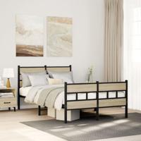 Bedframe zonder matras metaal sonoma eikenkleurig 120x190 cm