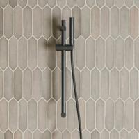 Glijstang set SaniClear Nero | 60 cm | Incl.Handdouche en Doucheslang | Mat zwart