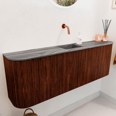 Toiletmeubel Mondiaz Joya Dlux | 123.2 cm | Meubelkleur Ruby | Faye wastafel Sombra Wasbak Midden | Zonder kraangat(en)