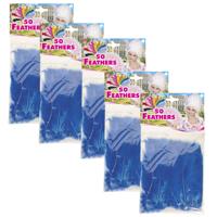 Sierveren - 250x - blauw - 17 cm - knutselveertjes - decoratie/hobbymateriaal