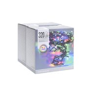 Kerstverlichting lichtsnoer- gekleurd - 320 leds - 2400 cm - groen snoer