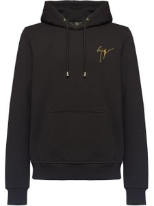 Giuseppe Zanotti sweat à capuche à logo brodé - Noir