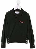 Thom Browne Kids polo en maille à manches longues - Vert - thumbnail