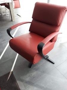 Leren relaxfauteuil met stalen frame - rood leer - Echt leer, Industrieel, ontdek de vele Leersoorten en Kleuren bij ShopX