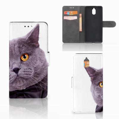 Nokia 3.1 (2018) | Telefoonhoesje | Met pasjeshouder | Kat