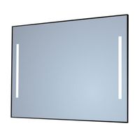 Spiegel Sanicare Q-Mirrors 75x70 cm Rechthoek Met Links & Rechts LED Cold White, Omlijsting Mat Zwart incl. ophangmateriaal Met Afstandsbediening - thumbnail