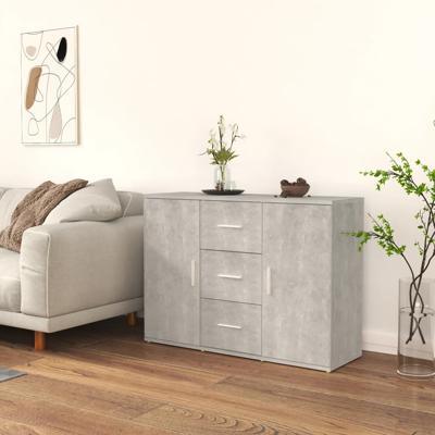 Dressoir 91x29,5x65 cm bewerkt hout betongrijs