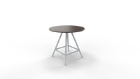 Vergadertafel 7411 rond - 140 x 140 cm. - Alu - Eiken donker - thumbnail
