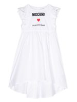 Moschino Kids robe en coton à logo brodé - Blanc - thumbnail