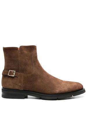 Santoni bottines en daim - Marron