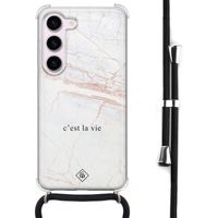 Samsung Galaxy S23 hoesje met koord - C'est la vie Samsung Galaxy S23 hoesje met koord - C'est la vie