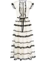 RED Valentino robe mi-longue en tulle - Tons neutres