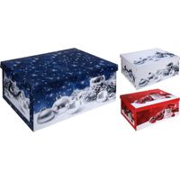 Pakket van 2x stuks witte kerstballen/kerstversiering opbergbox 51 cm - thumbnail