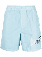 Stone Island short de bain à logo imprimé - Bleu