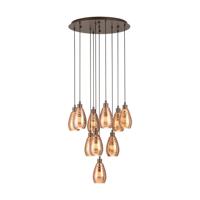 Stars of Light Design videlampSiracusa 10-lichts bruin met koperglas - 39509