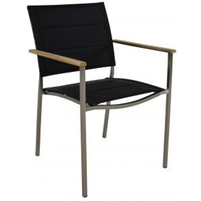Marmaris RVS zwarte Stapelstoel - Set van 4 stuks