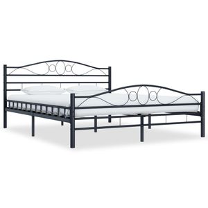 Bedframe staal zwart 180x200 cm