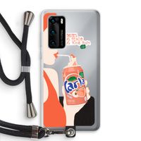 Peach please!: Huawei P40 Transparant Hoesje met koord