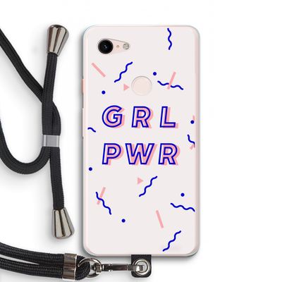 GRL PWR: Pixel 3 XL Transparant Hoesje met koord