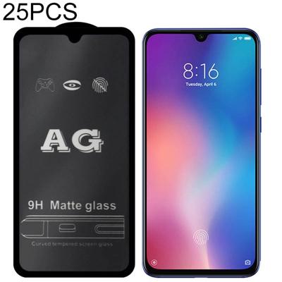 25 stuks AG matte Frosted volledige dekking gehard glas voor Xiaomi Redmi Note 7 Pro