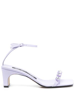 Sergio Rossi sandales SR1 70 mm à ornements en cristal - Violet