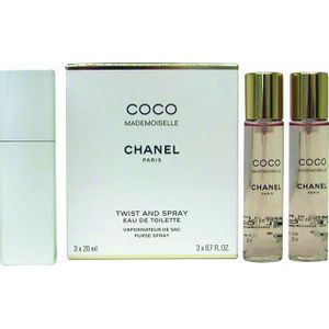 Coco Mademoiselle eau de toilette twist and spray navulbaar, 3x 20 ml