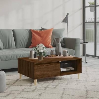 Salontafel 90x60x35 cm bewerkt hout bruin eikenkleur