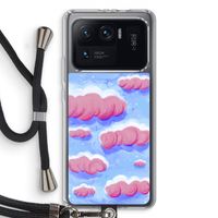 Roze wolken met vogels: Xiaomi Mi 11 Ultra Transparant Hoesje met koord