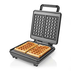 Nedis KAWP210FBK Wafelijzer Belgische Wafels 22 X 12.5 Cm 1200 W Automatische Temperatuurregeling Abs / Aluminium