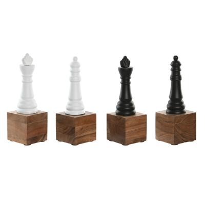 Decoratieve figuren Home ESPRIT Wit Bruin Zwart Vintage 7 x 7 x 23 cm (4 Stuks)