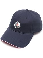 Moncler casquette à patch logo - Bleu