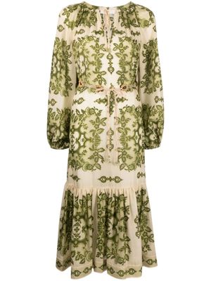 ZIMMERMANN robe Raie à volants superposés - Vert
