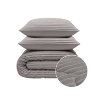 1+1 Gratis Wasbaar Lazy Dekbed Zonder Overtrek - Zonder Overtrek - Teddy Rib - Grijs - Dekbed-Discounter.nl