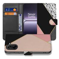 Book Case & Portemonnee Hoesje OnePlus Nord CE 5 | Abstracte Zwart Roze Met Pasjes