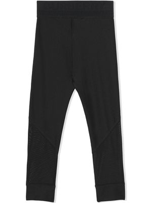 Burberry Kids legging à taille à logo - Noir