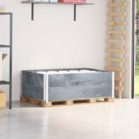 VidaXL Palletopzetranden 2 st 120x80 cm massief grenenhout grijs