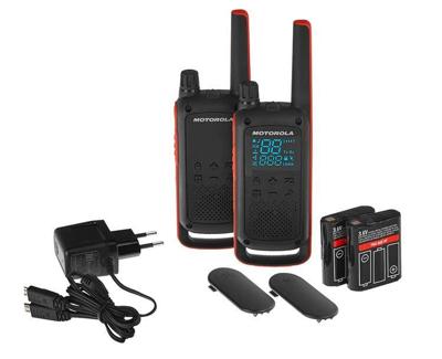 Motorola T82 Twin Pack twee-weg radio 16 kanalen Zwart, Oranje