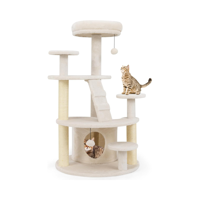 Kattenboom Multi-Level Kattentoren met Condo Gewatteerde Zitstok Krabpalen Hangende Pluche Bal Springplatforms Klimladder
